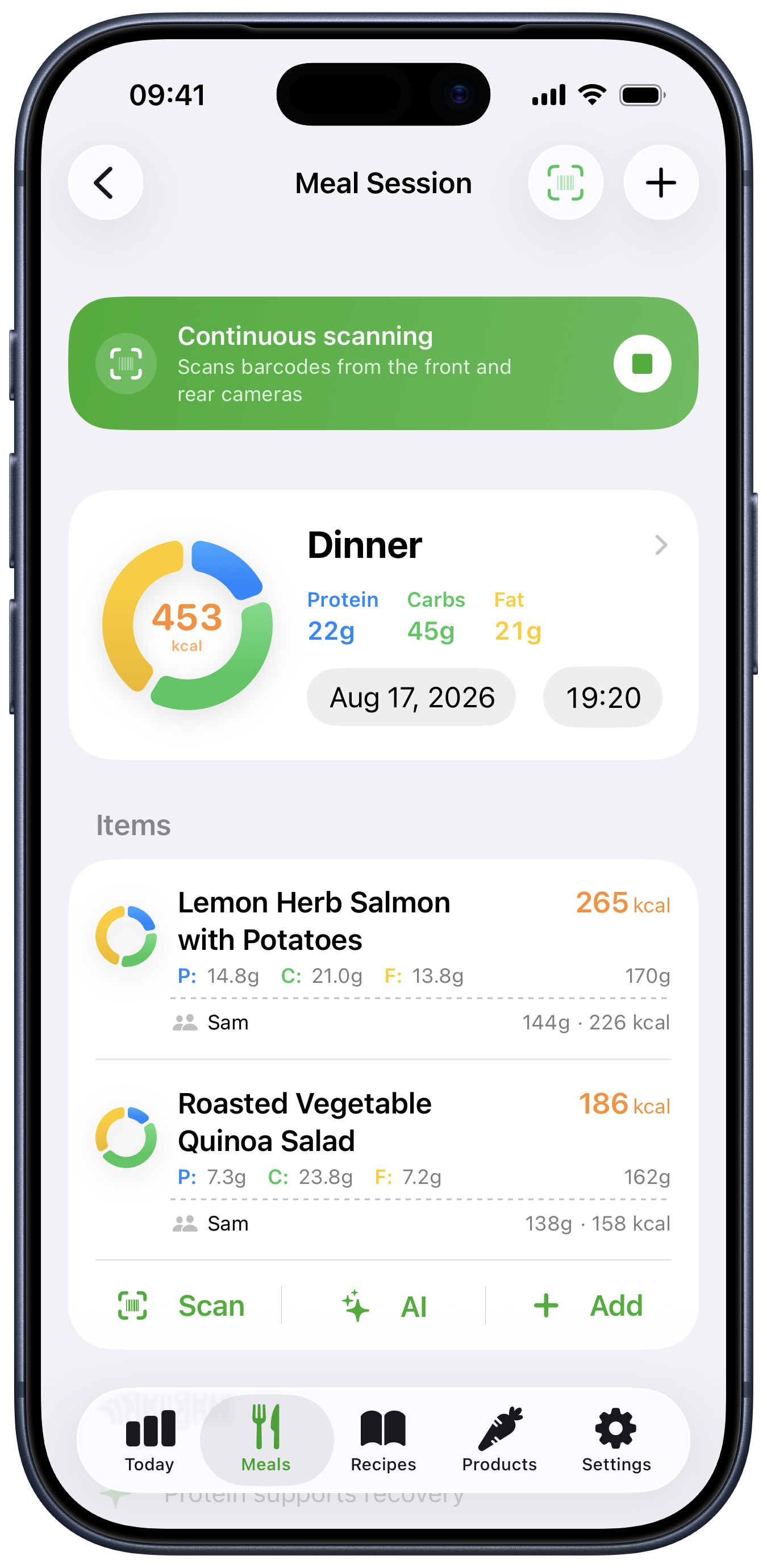 Avo meal session details